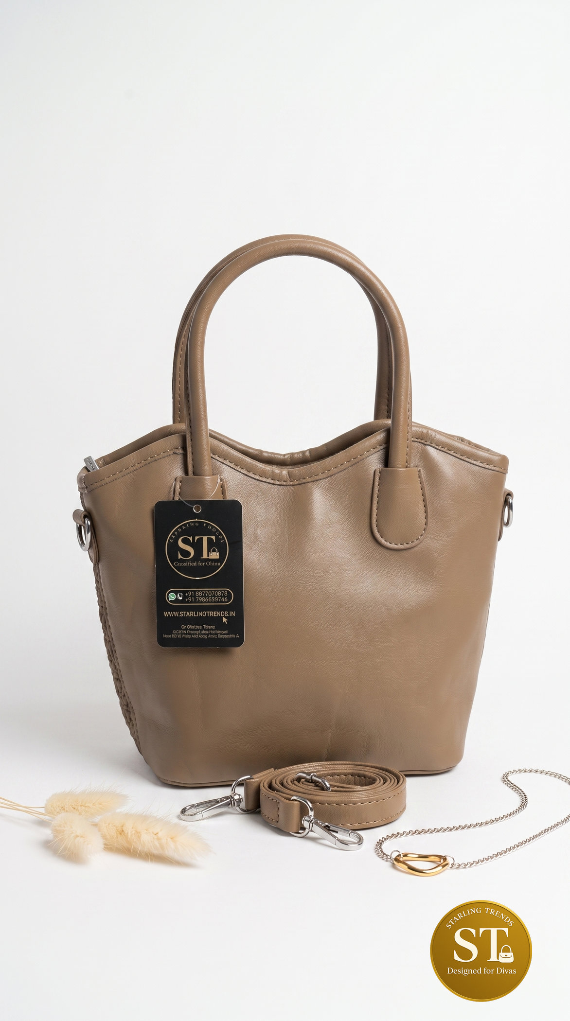TOFFEE TRESS HANDBAG (CAMEL) - Image 3