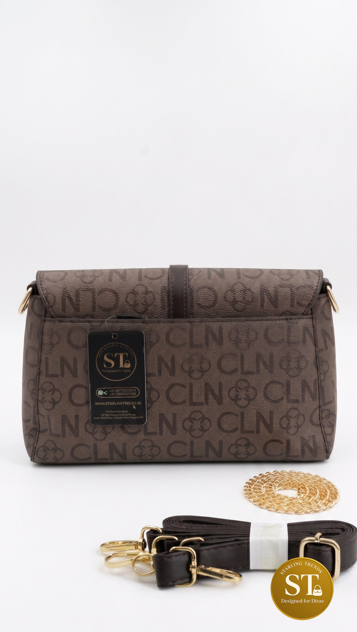 VELVET MOCHA SLING BAG (BROWN) - Image 3
